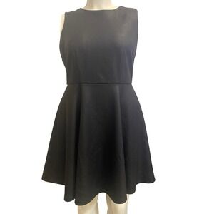 Jennifer Lopez Black  Mesh‎ Back Fit and Flare Cocktail Dress Sleeveless